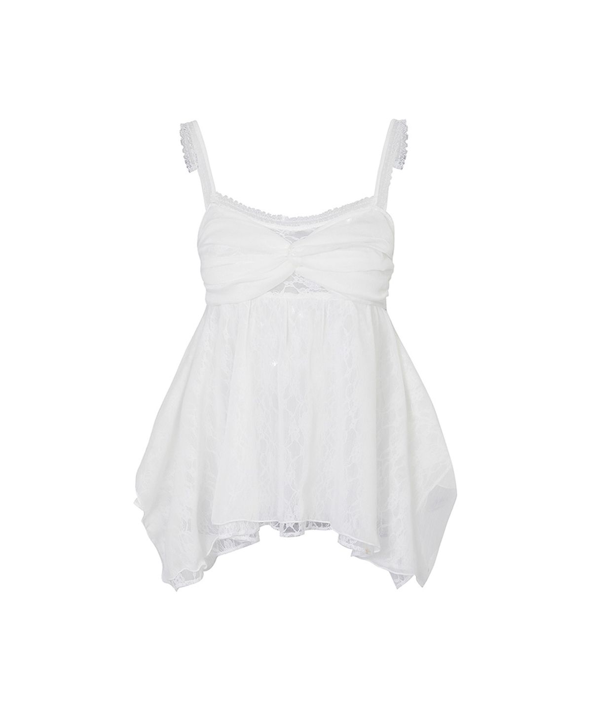 페인오어플레져(PAINORPLEASURE) ROSE SHIRRING TOP white