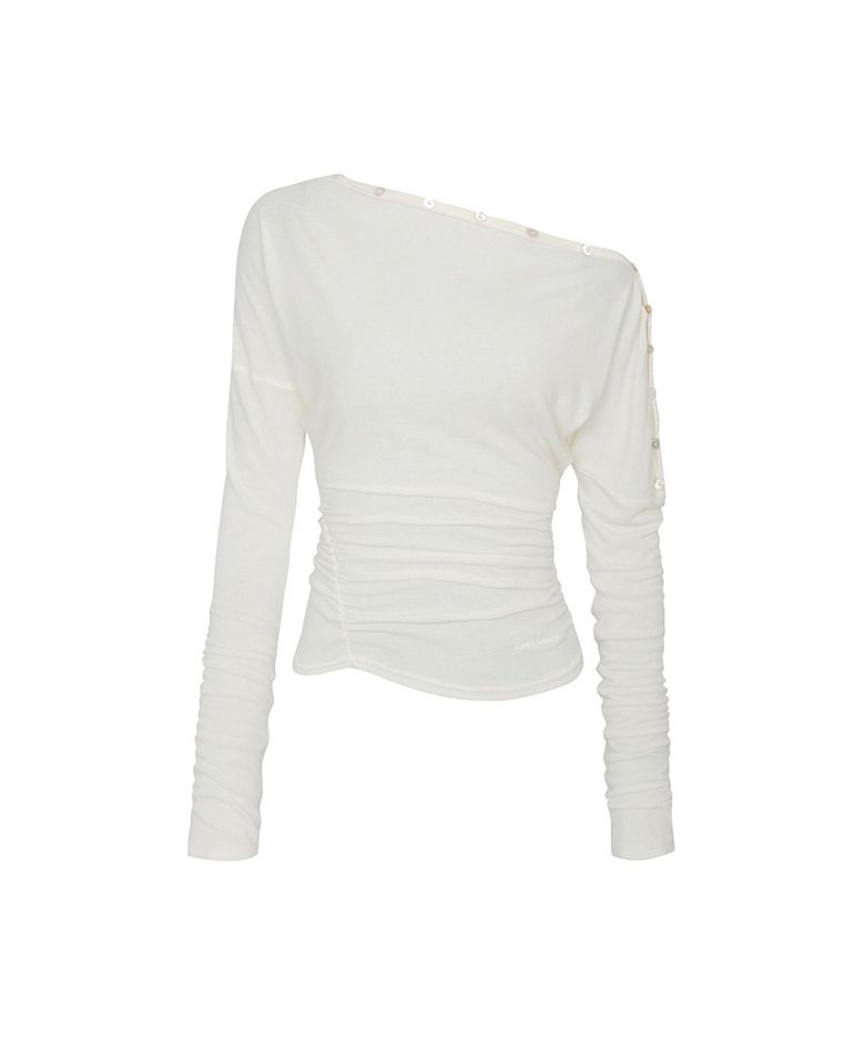 JENNIE BUTTONED TOP ivory