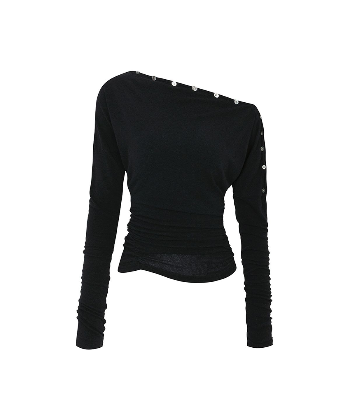 페인오어플레져(PAINORPLEASURE) JENNIE BUTTONED TOP black