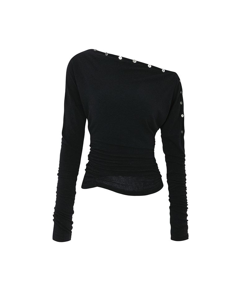 JENNIE BUTTONED TOP black