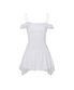 PETAL RUFFLE DRESS white