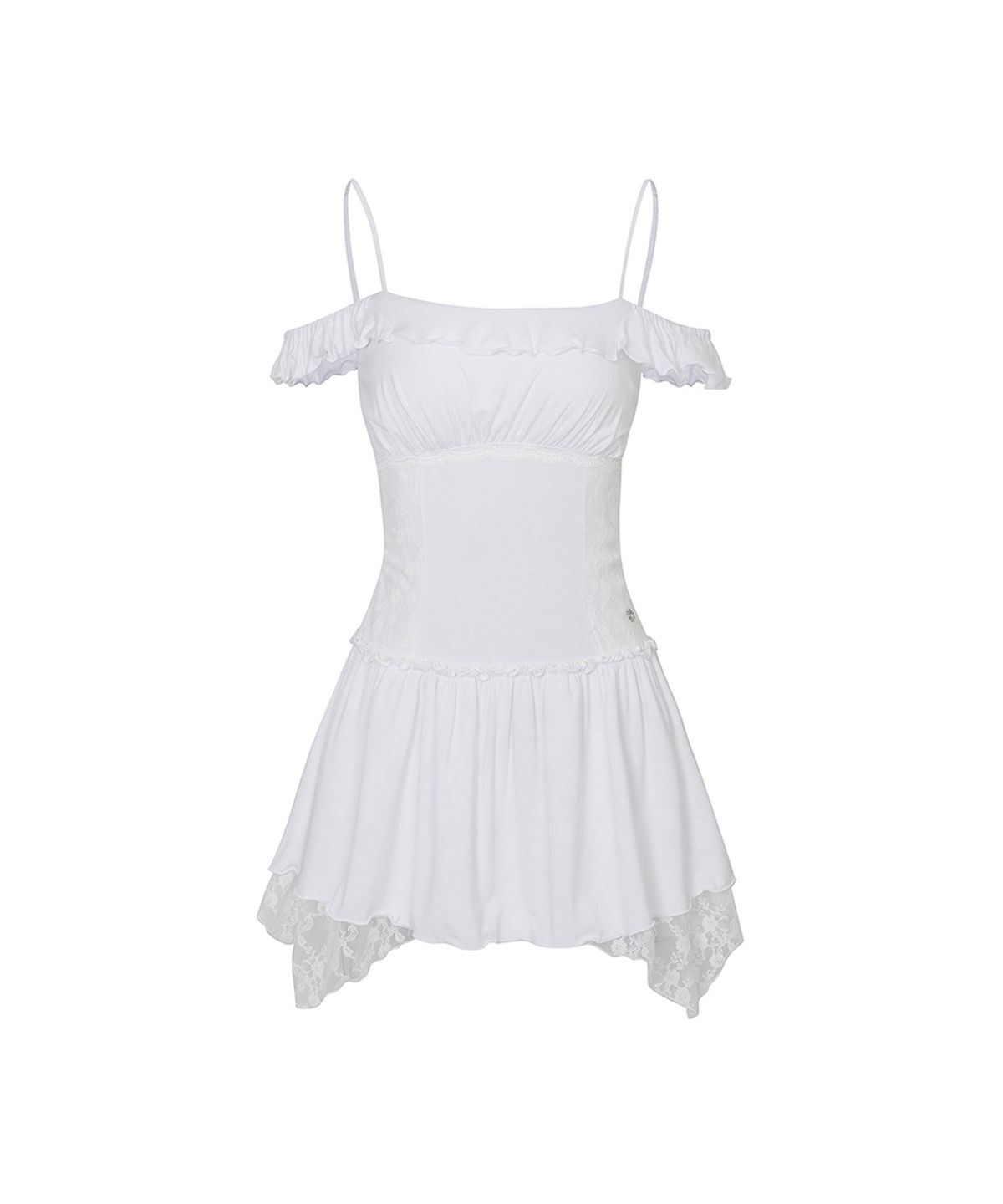 페인오어플레져(PAINORPLEASURE) PETAL RUFFLE DRESS white