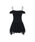 PETAL RUFFLE DRESS black
