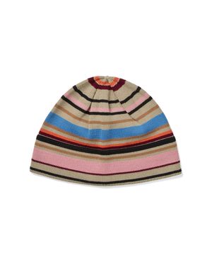 Stripe Beanie Beige