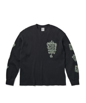 Y.E.S Stamp Waffle L/S Charcoal