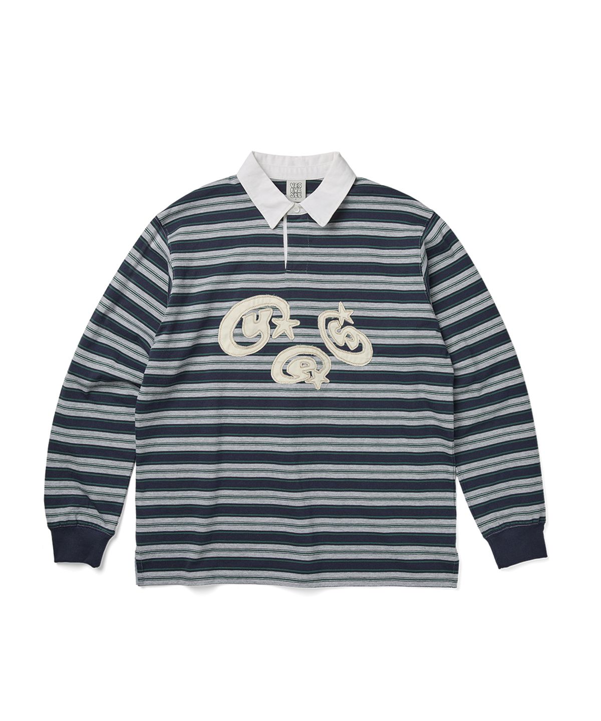 예스아이씨(YESEYESEE) Stripe Star Rugby Shirt Grey