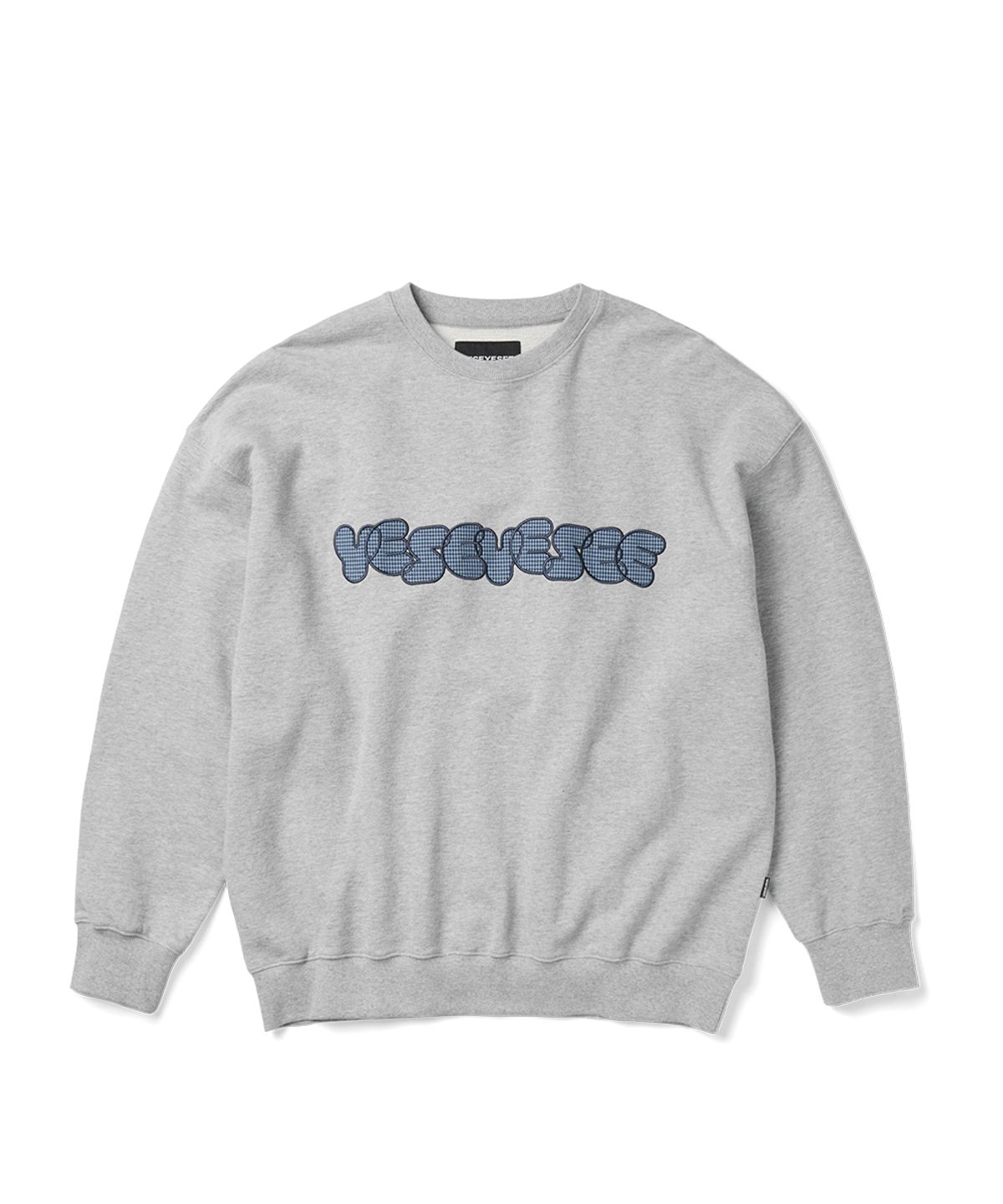 예스아이씨(YESEYESEE) Y.E.S Checkered Logo Sweatshirt Grey