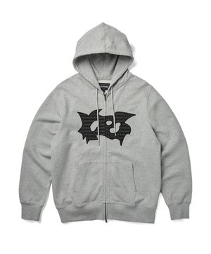 Bullet Holes Zip-up Hoodie Grey