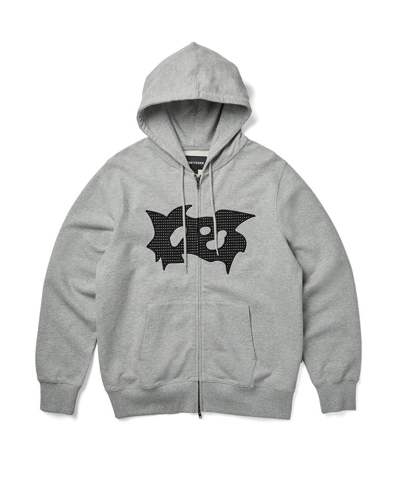 Bullet Holes Zip-up Hoodie Grey