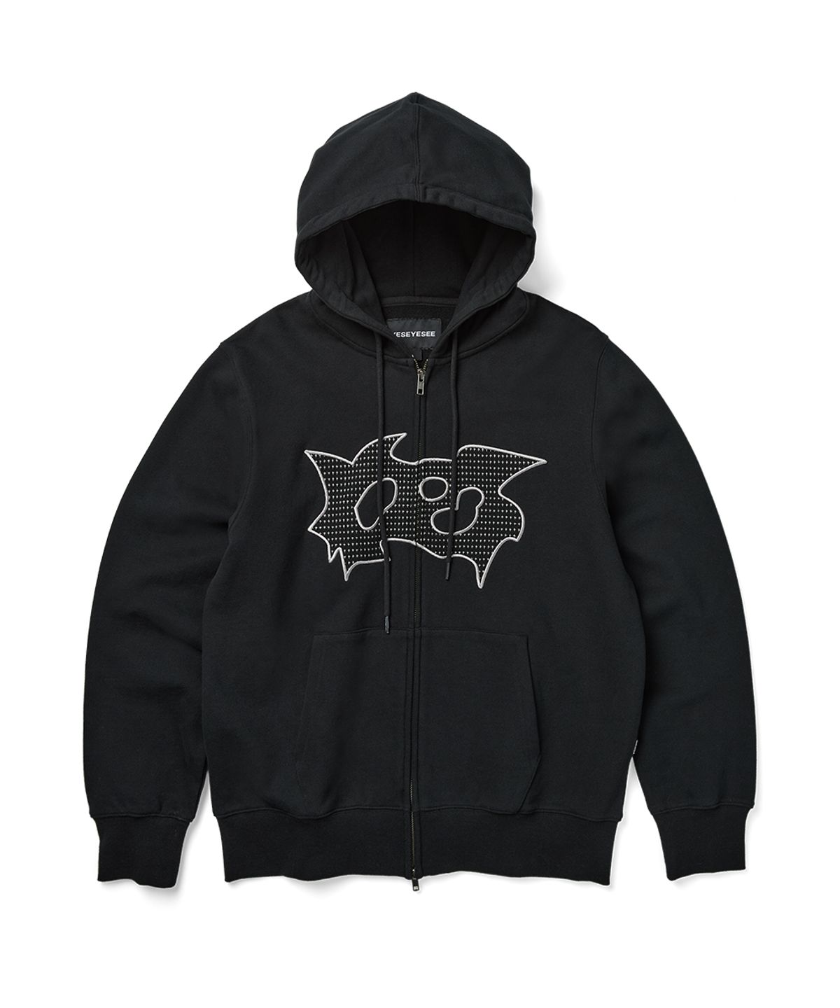 예스아이씨(YESEYESEE) Bullet Holes Zip-up Hoodie Black