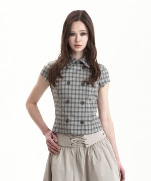 DOUBLE SHORT SLEEVE JACKET GRAY