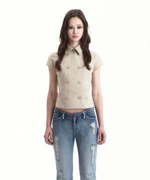 DOUBLE SHORT SLEEVE JACKET BEIGE