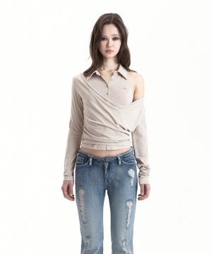 DRAPE LAYERED SET BEIGE