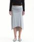 LAYERED SHIRRING MIDI SKIRT MELANGE