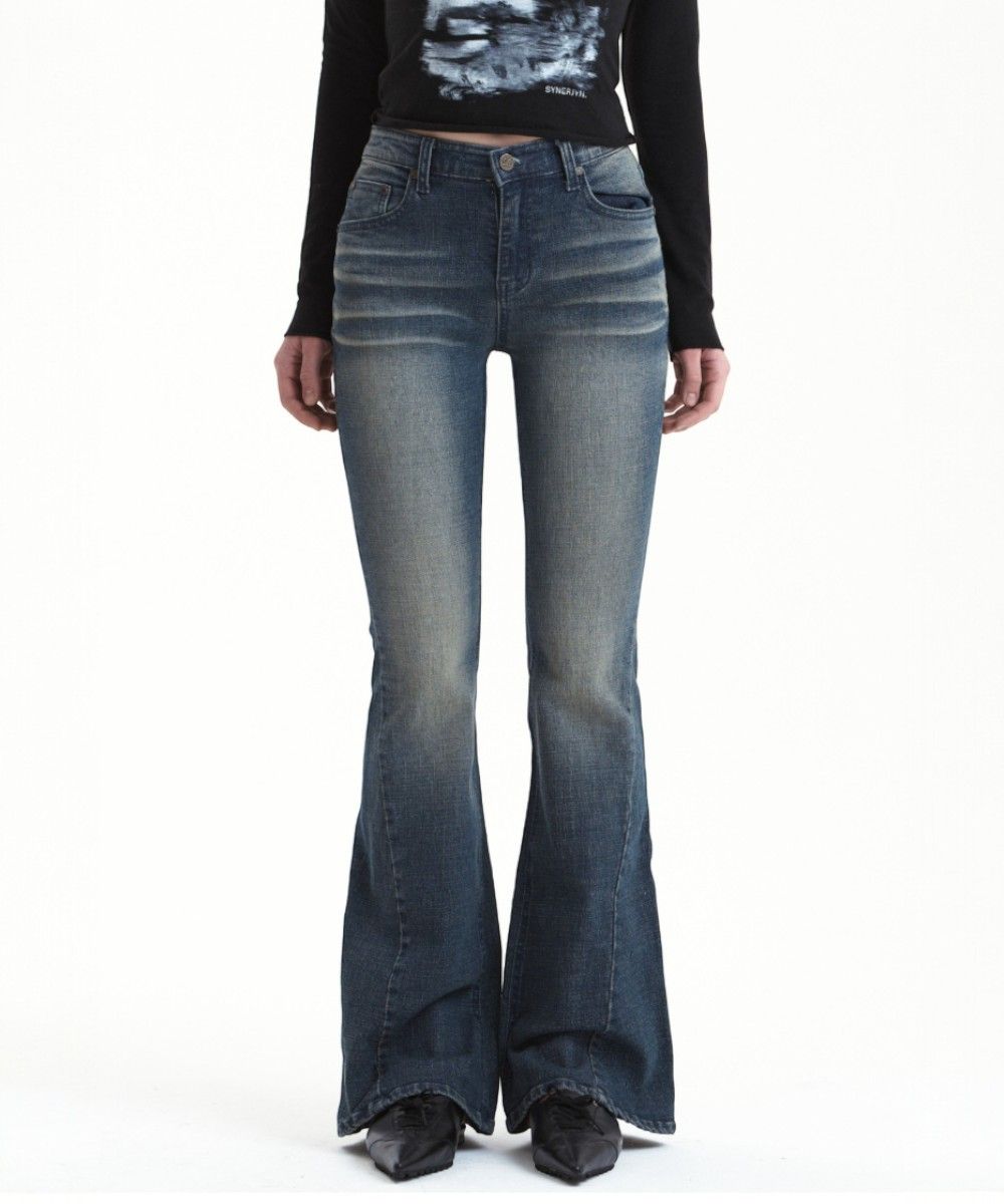 MUSINSA | SYNERJYN CAT WASHING DENIM PANTS VINTAGE BLUE