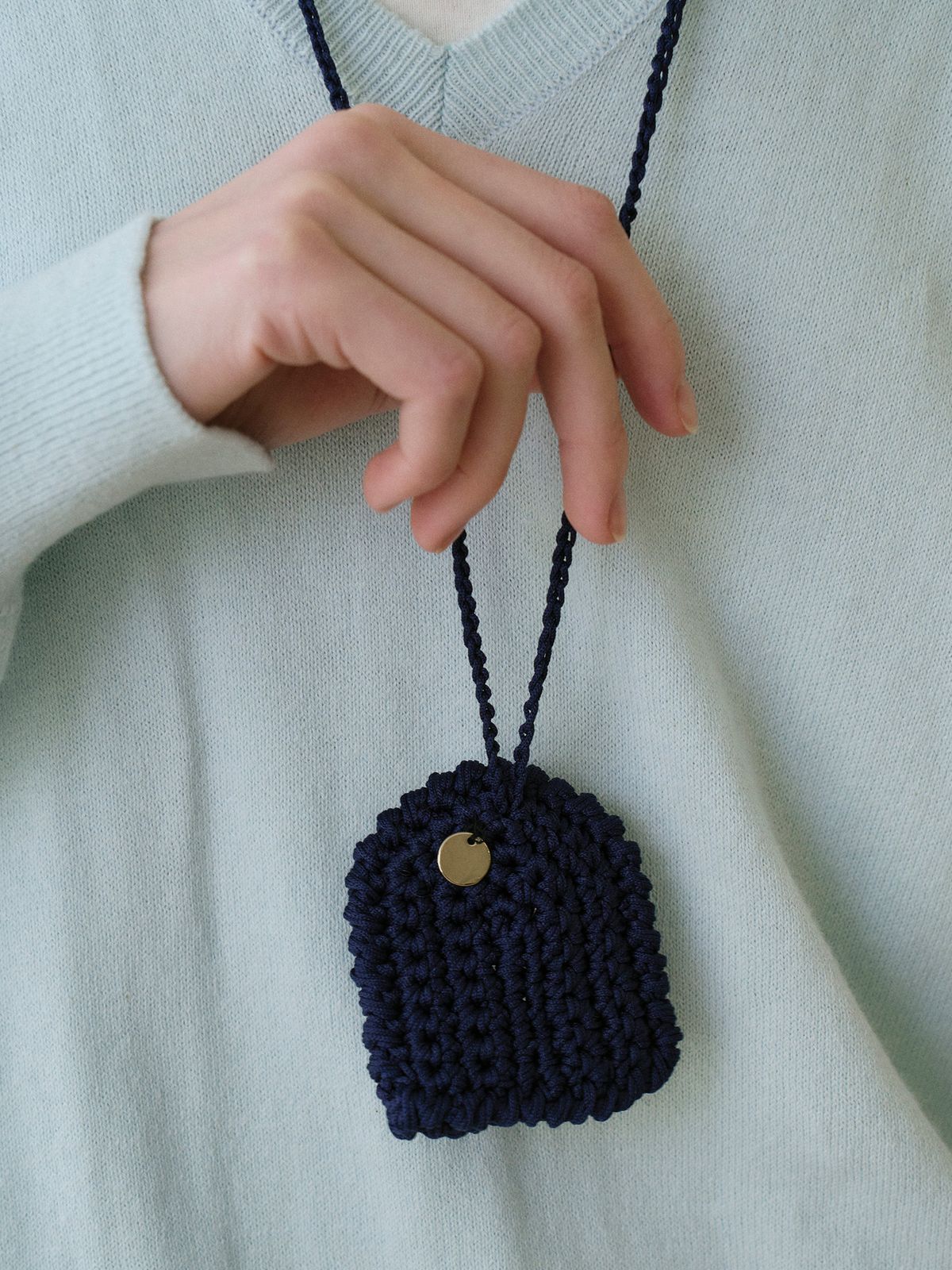 틴닛(TINKNIT) 핸드메이드 니트 키링 넥크리스_네이비