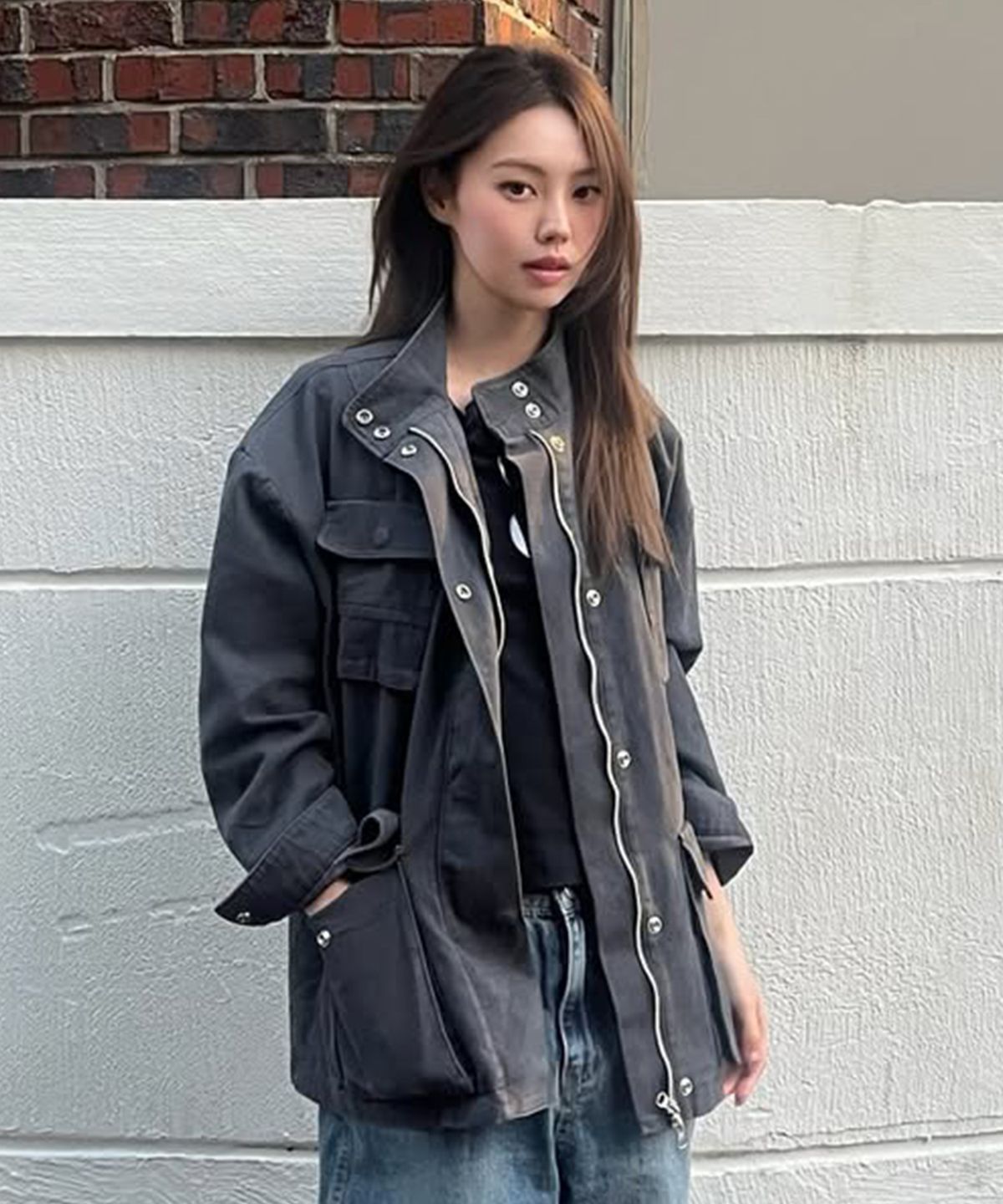 시스에이(SIS A) 워시드 오버 코튼 필드 자켓 [charcoal]