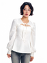 볼레로 플레어 리본 티셔츠 - 아이보리