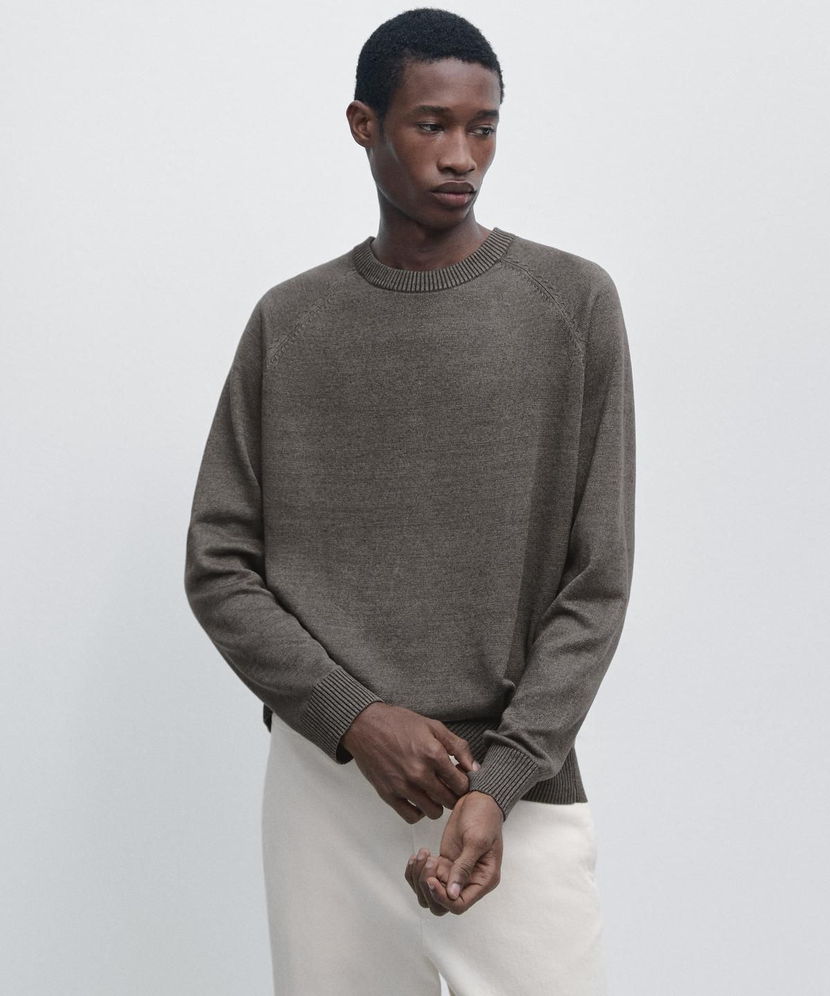 마시모두띠(MASSIMO DUTTI) 코튼 블렌드 니트 스웨터