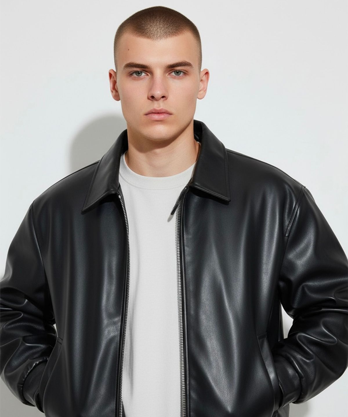 본슬리피(BORN SLIPPY) Urban Gloss Leather Blouson Jacket (Black)