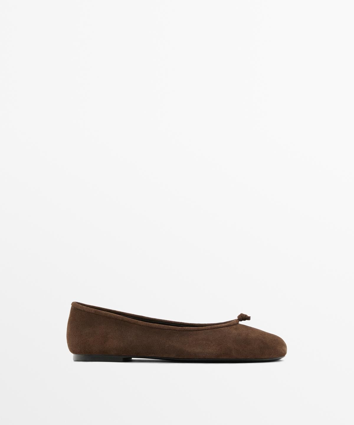 마시모두띠(MASSIMO DUTTI) 매듭 레더 발레리나