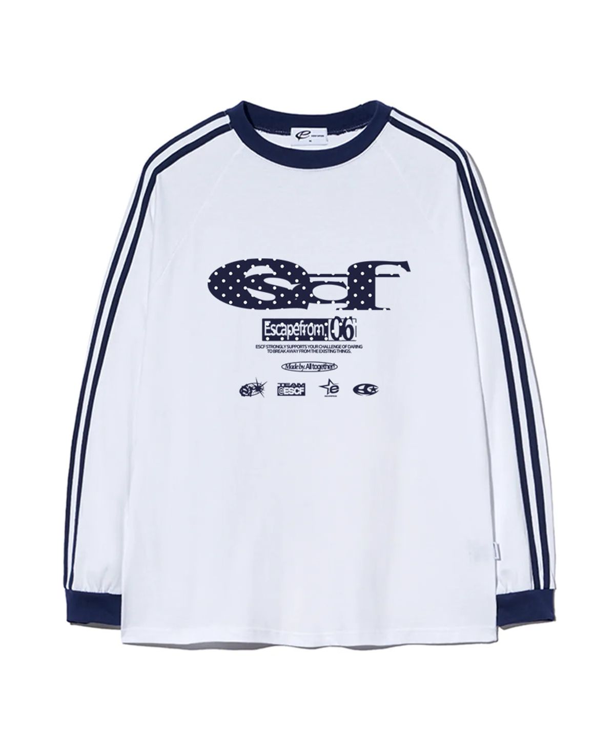 이스케이프프롬(ESCAPEFROM) 도트 ESCF 로고 콜라주 프린트 트랙 롱슬리브 [2color]