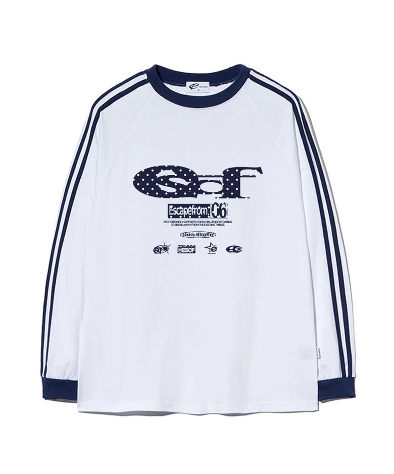 도트 ESCF 로고 콜라주 프린트 트랙 롱슬리브 [2color]