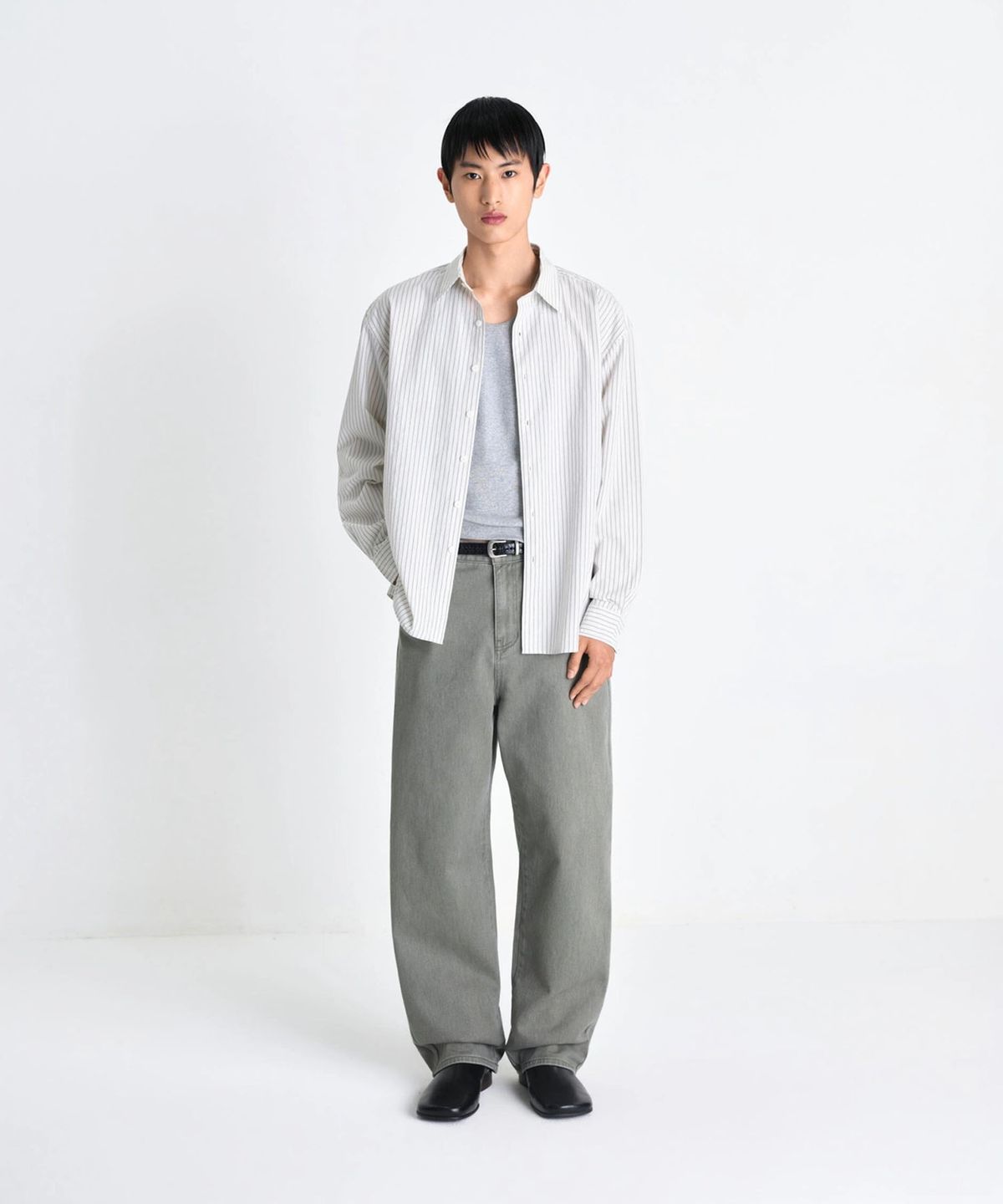 라벨아카이브(LABELARCHIVE) Marika wide-contour jeans khaki