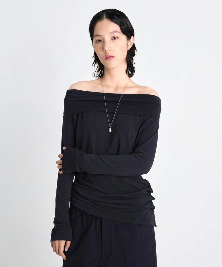 W Siora low fold top dark navy