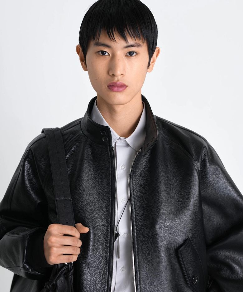 Paz 90’s cow leather blouson black