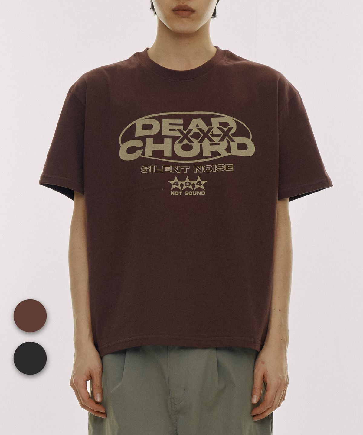 디파이클럽로버스(DEFYCLUBROBBERS) Dead Chord 세미 크롭 반팔 티셔츠 (2color)