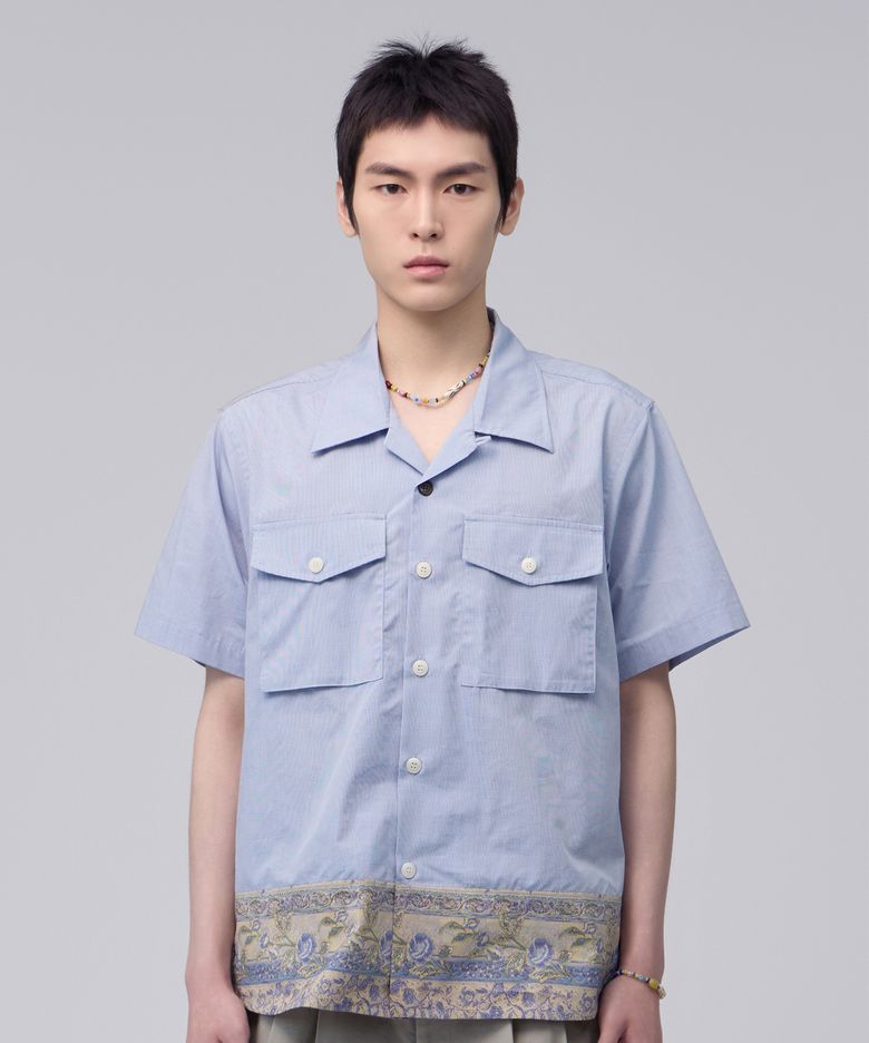 Paisley Panel Shirt_Blue Check