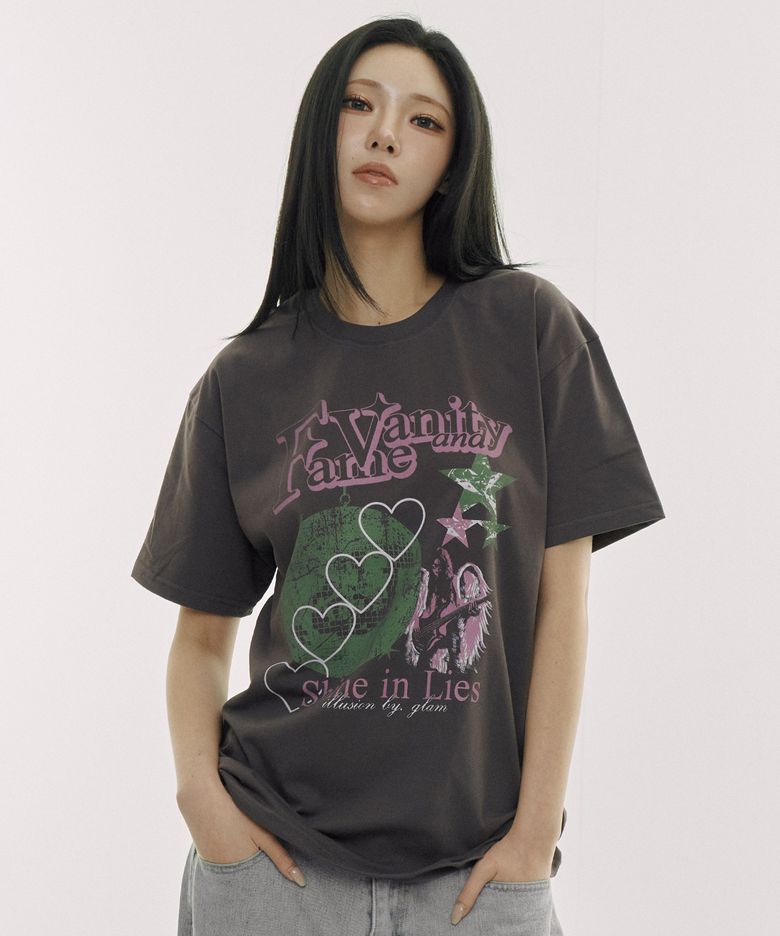 Fame&Vanity 반팔 티셔츠 (차콜)