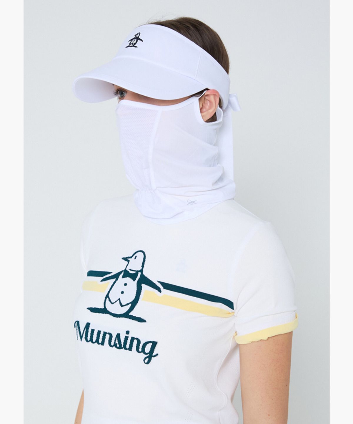 먼싱웨어(MUNSINGWEAR) [ANTI-UV] 여성 냉감 풀오버 마스크 화이트 MR122LCM31