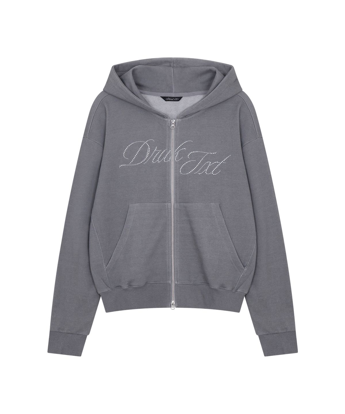 드렁크텍스트(DRUNKTXT) Hotfix Pigment Zip-Up Hoodie Gray