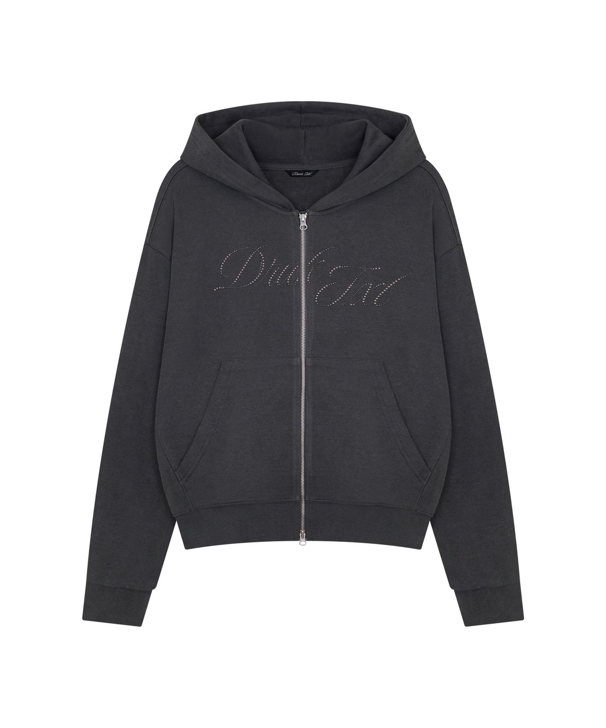 드렁크텍스트(DRUNKTXT) Hotfix Pigment Zip-Up Hoodie Charcoal