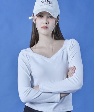 베이직 순면 브이넥 무지 긴팔티셔츠 이너 [WHITE] KGL.