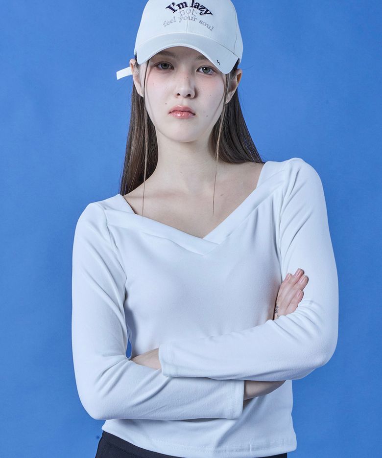 베이직 순면 브이넥 무지 긴팔티셔츠 이너 [WHITE] KGL.