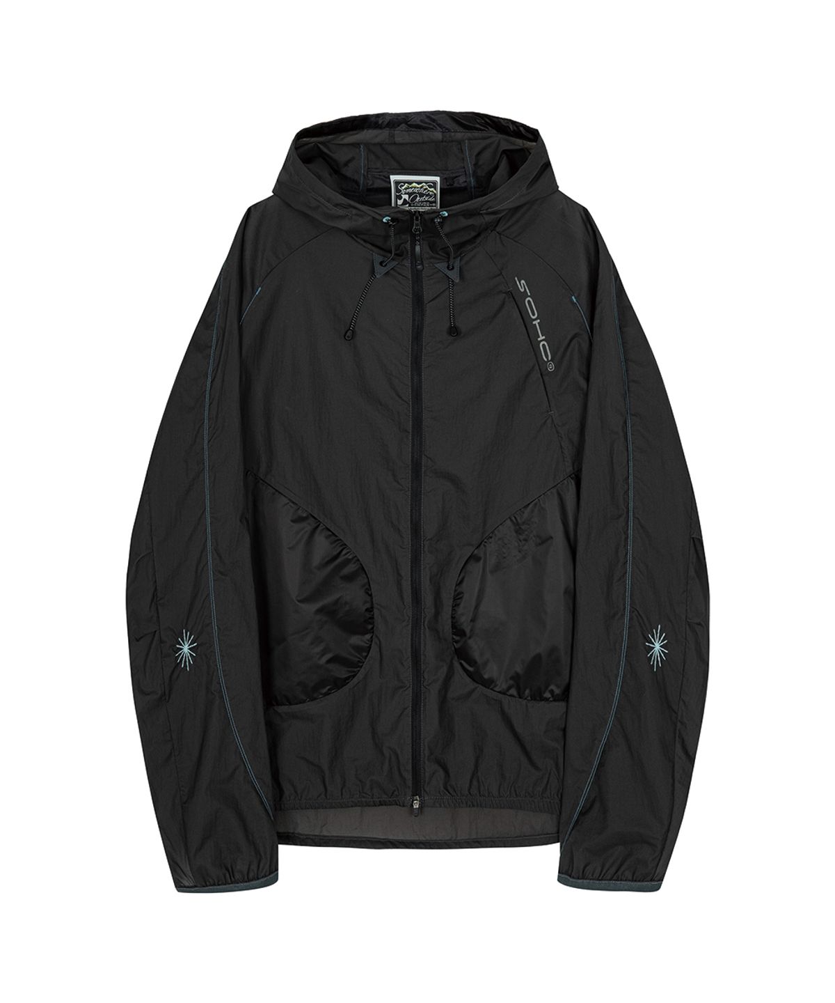 썸웨어 아웃사이드 하이킹 컴퍼니(SOMEWHERE OUTSIDE HIKING COMPANY) 라잇웨이트 윈드브레이커_CHARCOAL