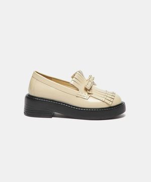 Ribbon fringe loafer(beige)_DG1DS26014BEE