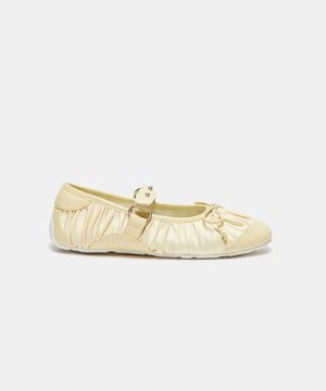 Curtain call satin flats (yellow)_DG1DS26011YEW