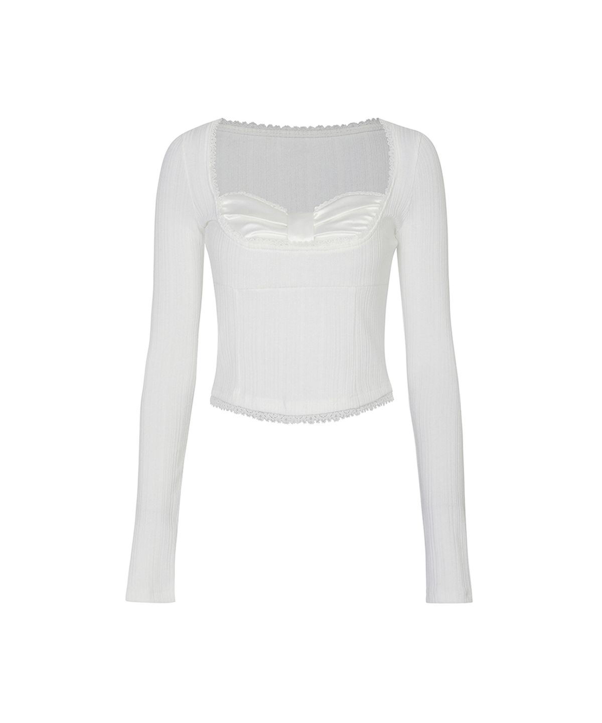 페인오어플레져(PAINORPLEASURE) DAISY RIBBON TOP white