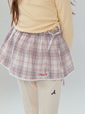 AMARKET CHECK PETIT SKIRT PINK