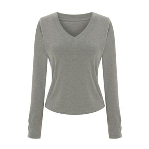 절개슬림브이넥티셔츠_V6A-CTS014