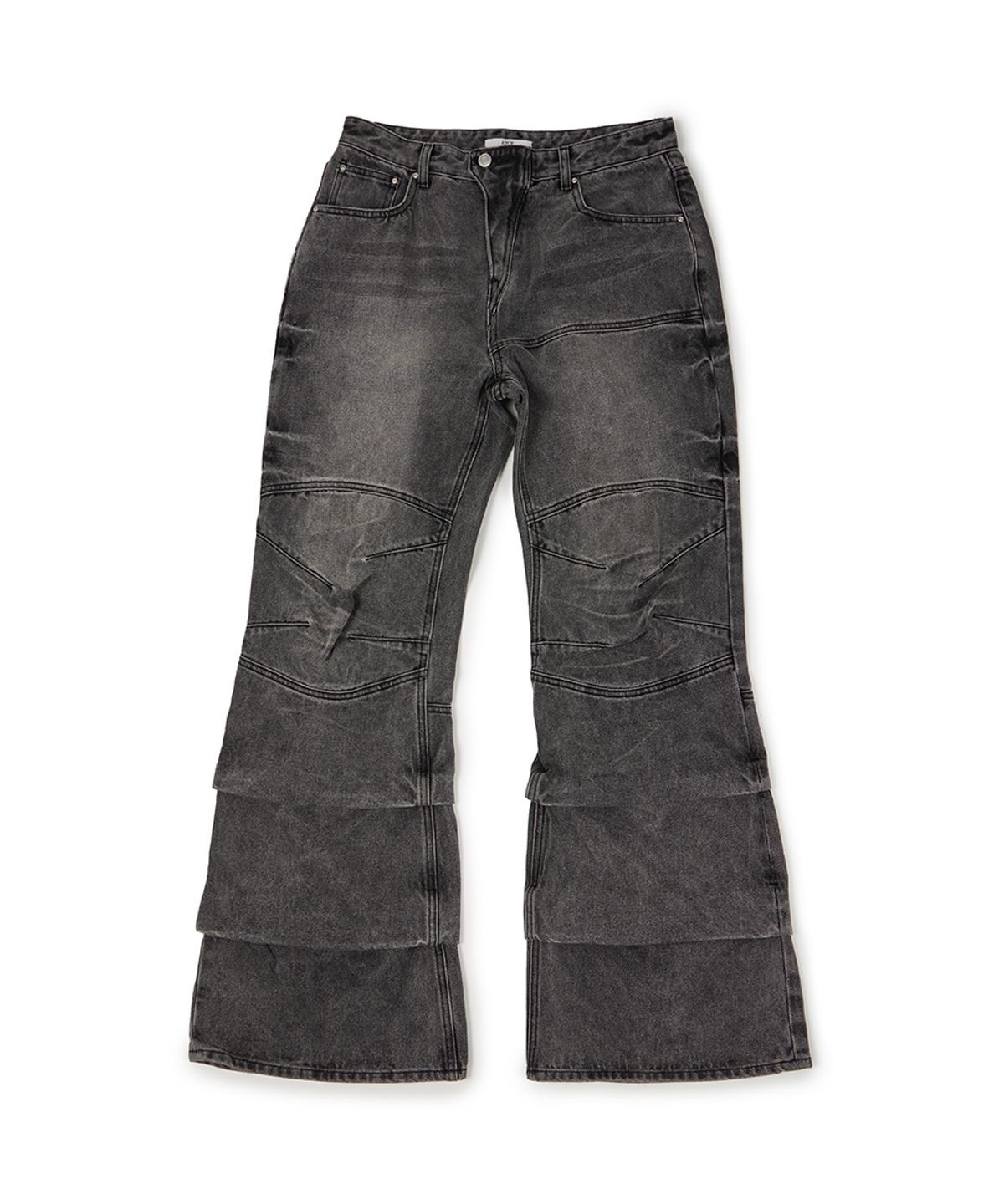 이티씨이(ETCE) STACKING FLARE DENIM PANTS (GRAY)