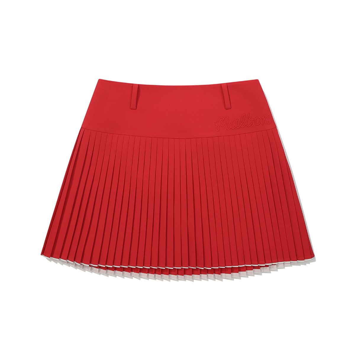 말본 골프(MALBON GOLF) 와이드오비 잔플리츠 스커트 RED (WOMAN)