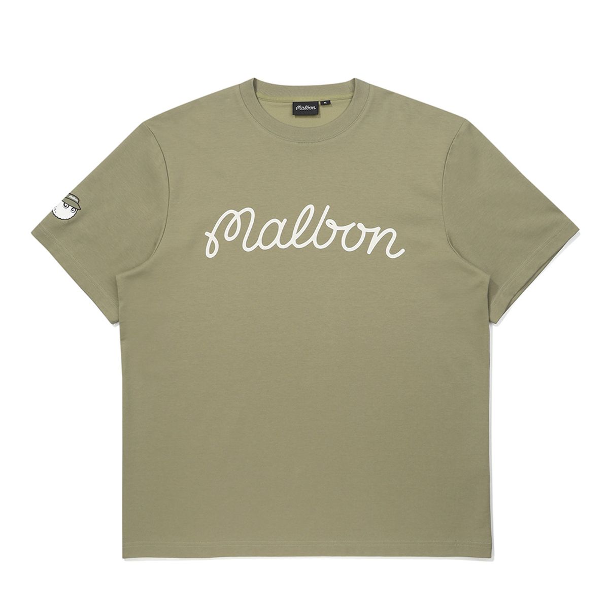 말본 골프(MALBON GOLF) 말본 스크립트 유니 라운드 티셔츠 KHAKI