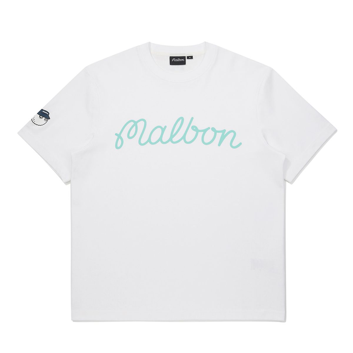 말본 골프(MALBON GOLF) 말본 스크립트 유니 라운드 티셔츠 OFF WHITE