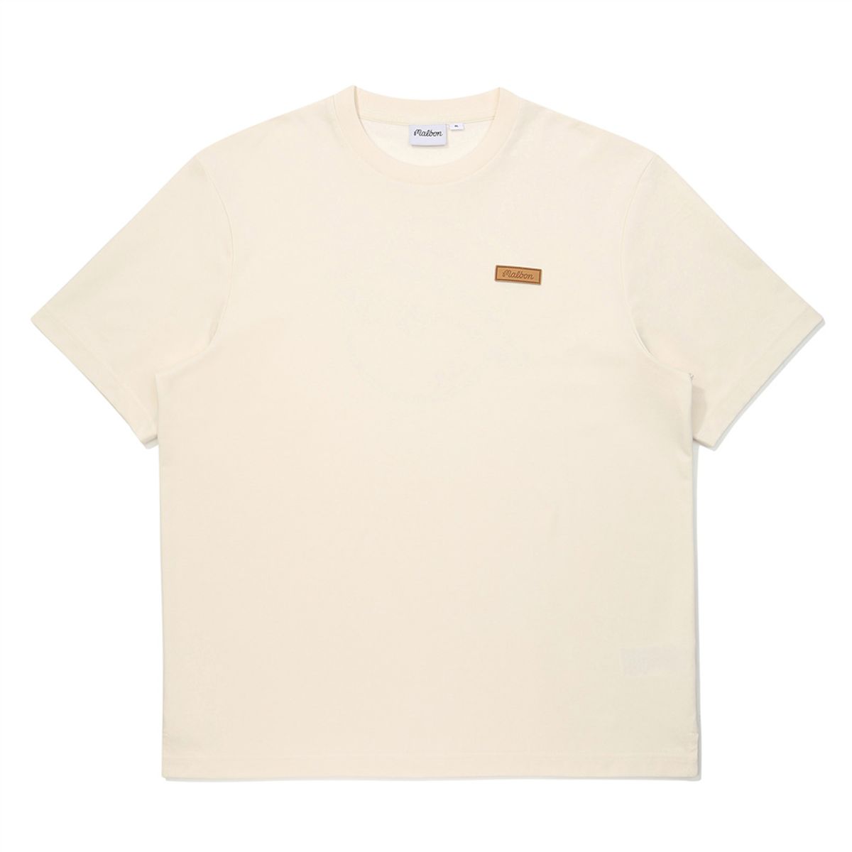 말본 골프(MALBON GOLF) 말본 와펜 유니 라운드 티셔츠 CREAM