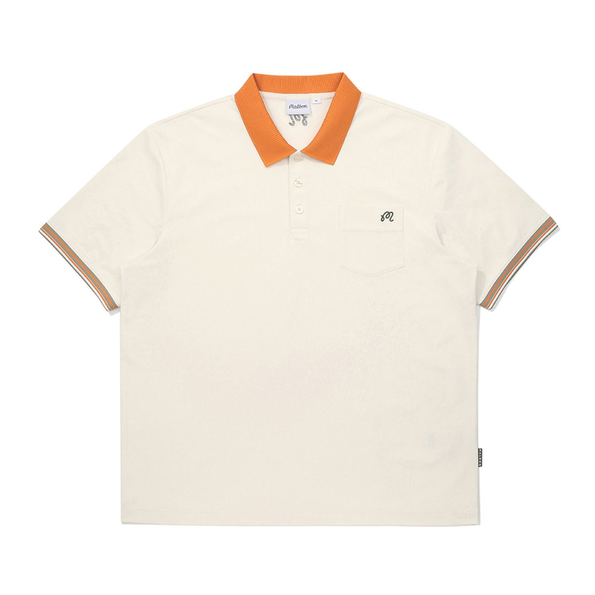 말본 골프(MALBON GOLF) 배색 포인트 폴로 티셔츠 CREAM (MAN)